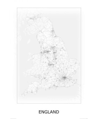 England, black&white - mapa