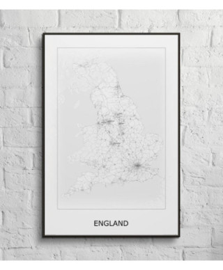 England, black&white - mapa