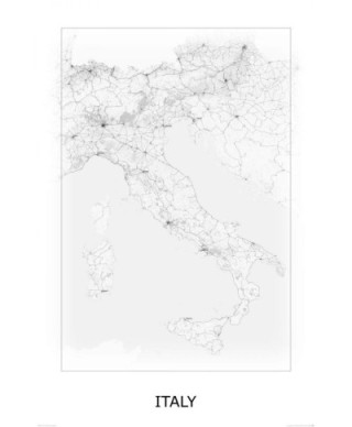 Italy, black&white - mapa