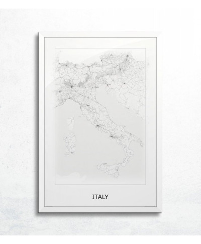 Italy, black&white - mapa