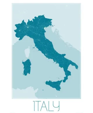 Italy, blue - mapa