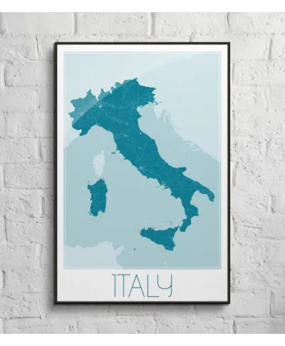 Italy, blue - mapa