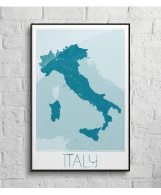 Italy, blue - mapa