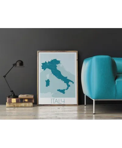Italy, blue - mapa