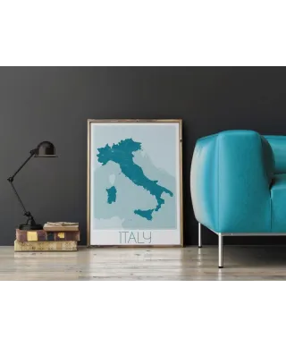 Italy, blue - mapa
