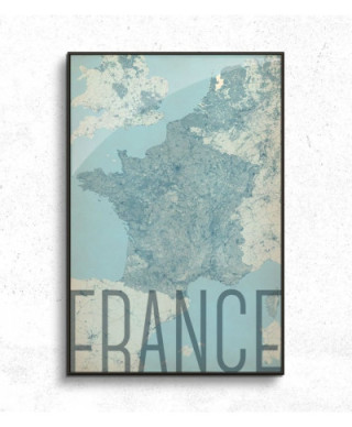 France, vintage - mapa