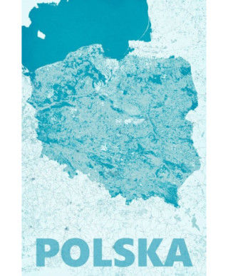 Polska, modern blue - mapa