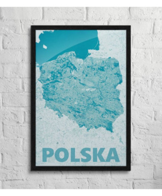 Polska, modern blue - mapa