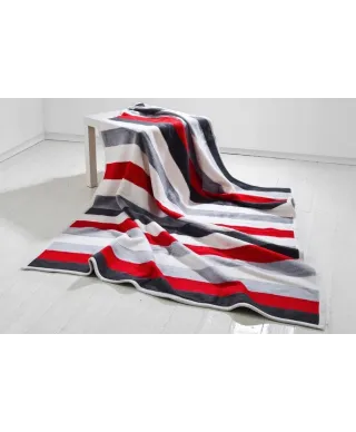 Koc - Stripes red - 150x200cm
