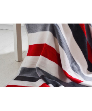 Koc - Stripes red - 150x200cm