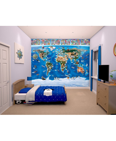 Fototapeta dla dzieci - Mapa świata - 3D - Walltastic