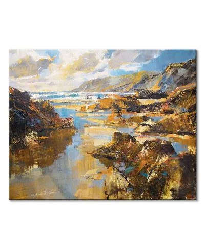 Waves And Evening Sun, North Cornwall - Obraz na płótnie