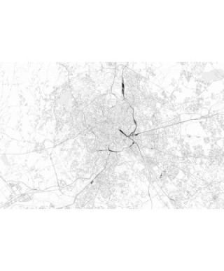 Fototapeta - Rzym - Czarno-biała mapa miasta