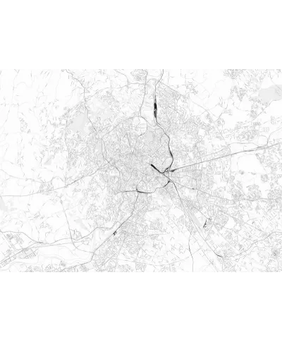 Fototapeta - Rzym - Czarno-biała mapa miasta