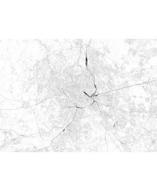 Fototapeta - Rzym - Czarno-biała mapa miasta