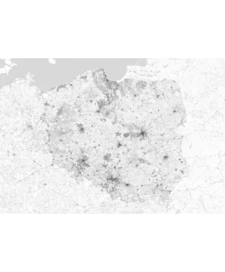 Fototapeta - Mapa Polski - W odcieniach szarości