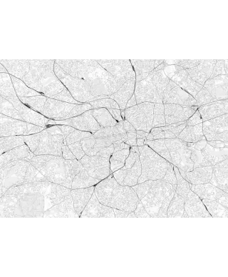 Fototapeta - Mapa Londynu - W odcieniach szarości