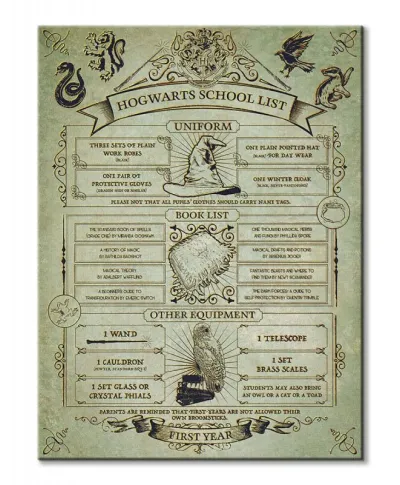 Harry Potter (Hogwarts School List)  - obraz na płótnie