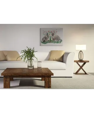 Rabbits And Roses - obraz na płótnie