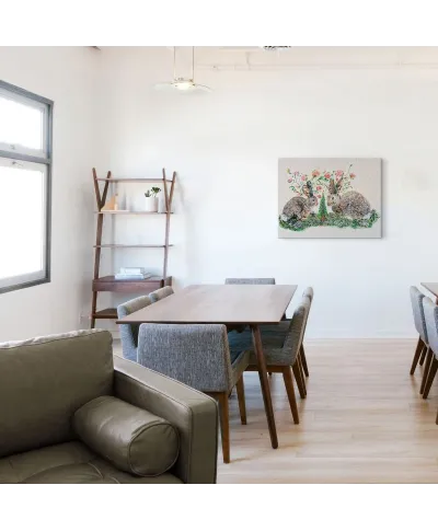 Rabbits And Roses - obraz na płótnie