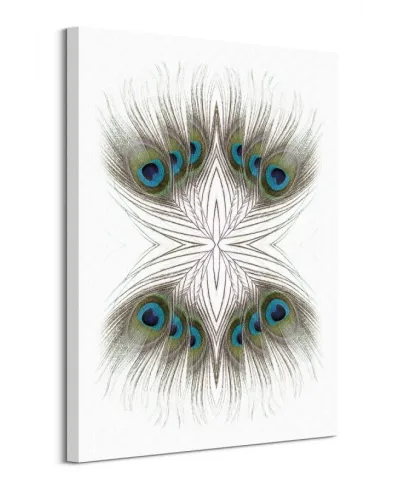 Peacock Feathers Kaleidoscope - obraz na płótnie