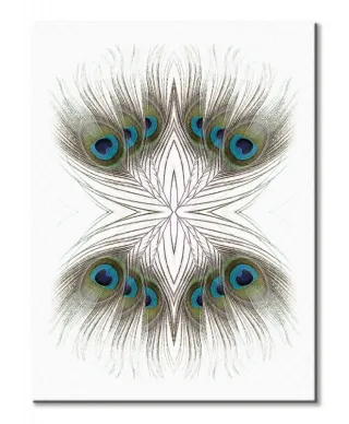 Peacock Feathers Kaleidoscope - obraz na płótnie