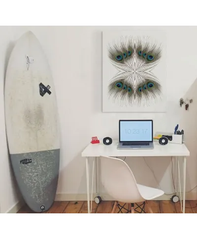 Peacock Feathers Kaleidoscope - obraz na płótnie