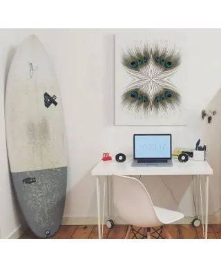 Peacock Feathers Kaleidoscope - obraz na płótnie