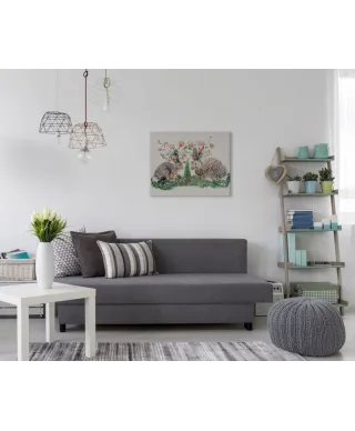 Rabbits And Roses - obraz na płótnie