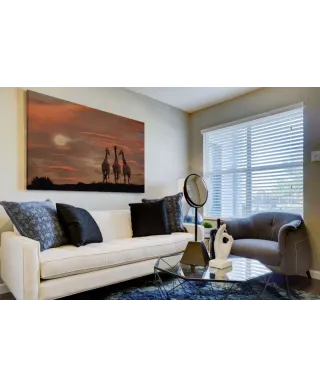 Moonrise Giraffes - obraz na płótnie