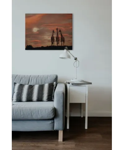 Moonrise Giraffes - obraz na płótnie