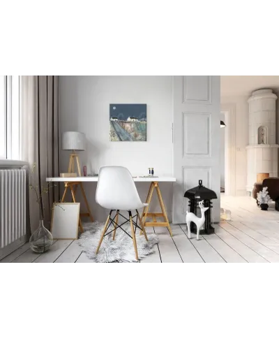 A Quilted Meadow by Moonlight - obraz na płótnie