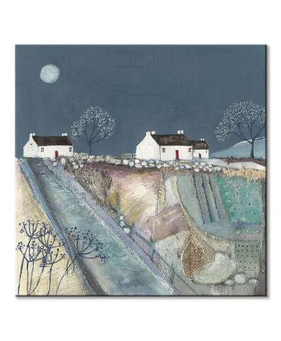 A Quilted Meadow by Moonlight - obraz na płótnie