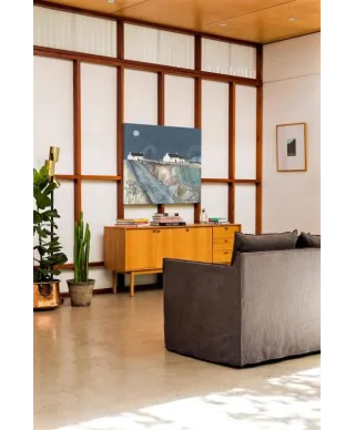 A Quilted Meadow by Moonlight - obraz na płótnie