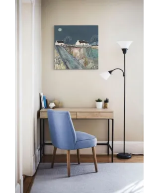 A Quilted Meadow by Moonlight - obraz na płótnie