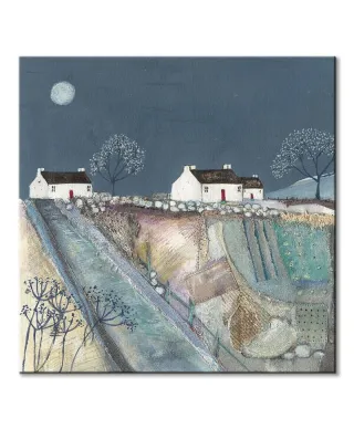 A Quilted Meadow by Moonlight - obraz na płótnie