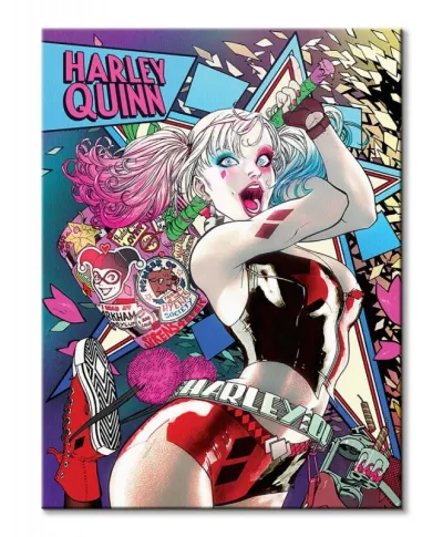 Batman Harley Quinn Neon - obraz na płótnie
