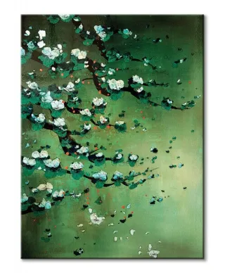 Blossoms on Jade - obraz na płótnie