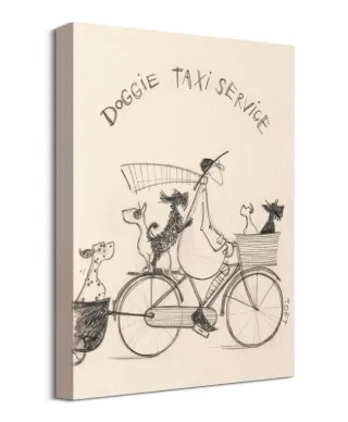 Doggie Taxi Service Sketch - obraz na płótnie