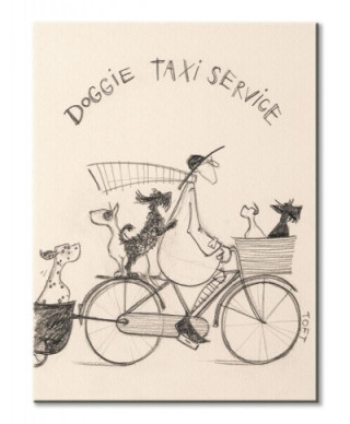 Doggie Taxi Service Sketch - obraz na płótnie