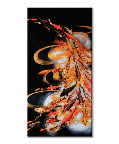 Koi on Black - obraz na płótnie