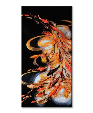 Koi on Black - obraz na płótnie