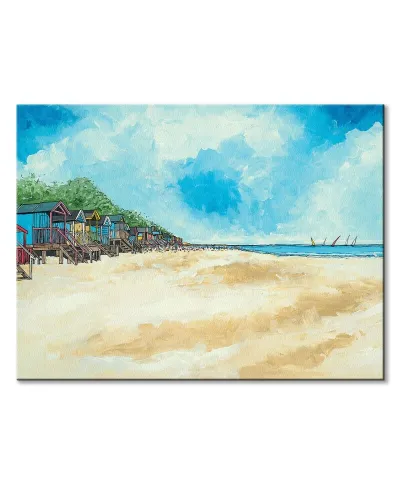 Summer Beach Huts III - obraz na płótnie