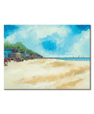 Summer Beach Huts III - obraz na płótnie