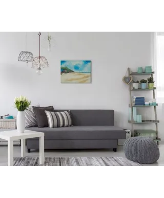 Summer Beach Huts III - obraz na płótnie