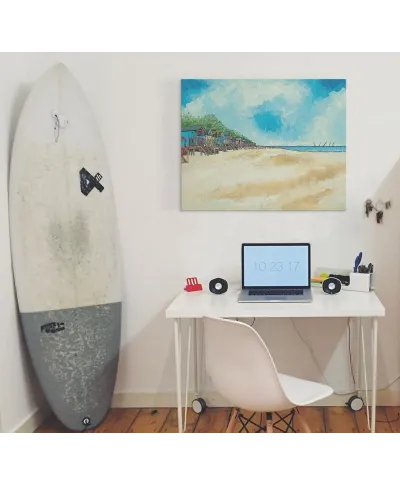 Summer Beach Huts III - obraz na płótnie