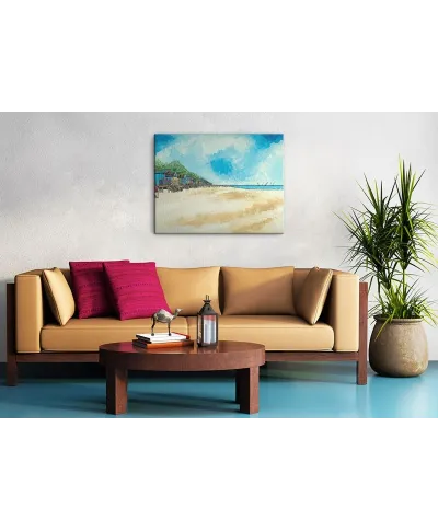 Summer Beach Huts III - obraz na płótnie