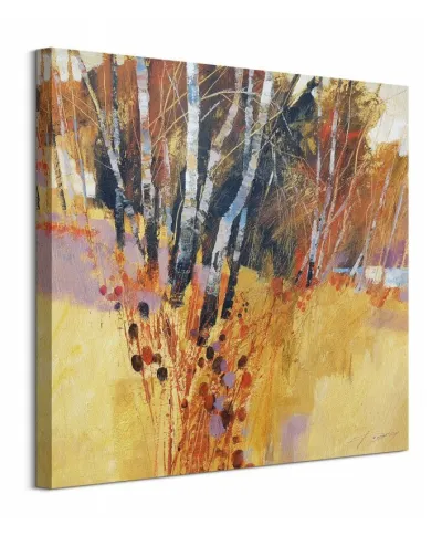 Teasels and Birches - obraz na płótnie