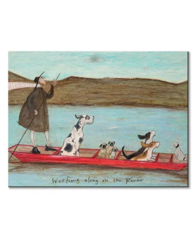 Woofing along on the River - obraz na płótnie