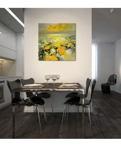 Obraz do salonu - Yellow Matter 2 - 85x85 cm